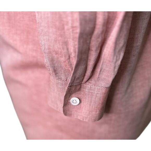 Theory Rotuma Jugen Mens Mauve Long Sleeve Linen Blend Button Up Shirt Small - Picture 6 of 8